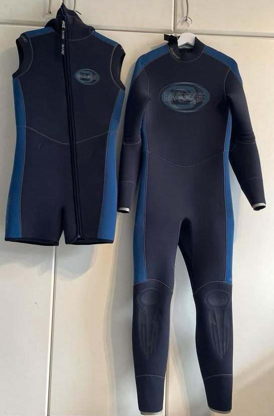 Duikpak en overpak heren Bare Elastek 2x7mm, maat MLT, Watersport en Boten, Duiken, Zo goed als nieuw, Ophalen of Verzenden