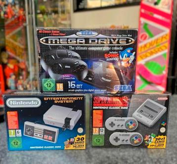 SEGA MEGADRIVE miniconsoles - SUPER NINTENDO - NINTENDO NES beschikbaar voor biedingen