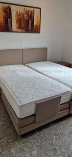 Sleepy Celestial elektro boxspring in lederlook beige 90x200, Huis en Inrichting, Ophalen, Zo goed als nieuw, Beige