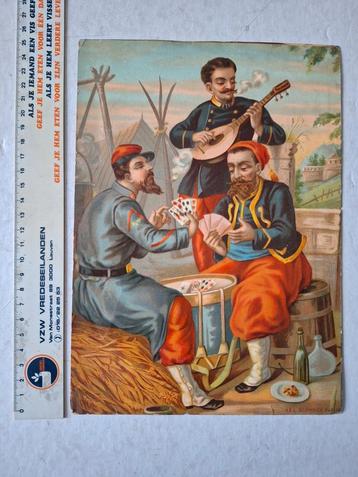 Oude chromolitho kaartspelers H & L Schweich Paris beschikbaar voor biedingen