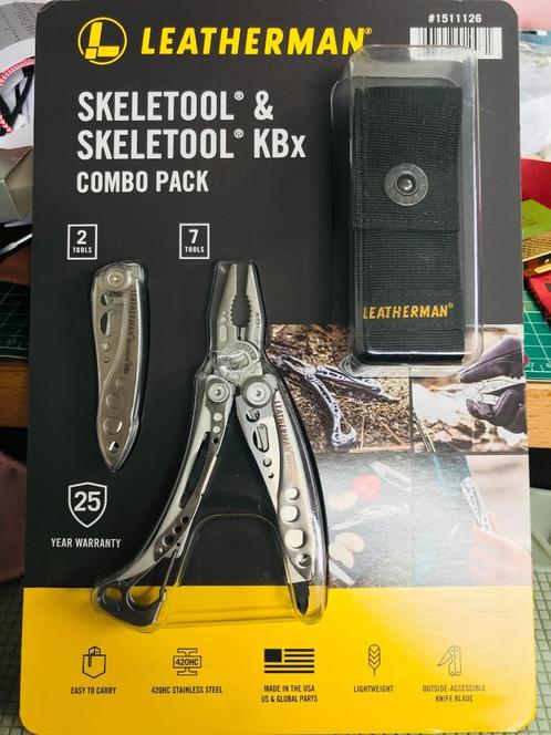 Leatherman Skeletool & KBX Multi-Tools Combo Pack 420HC with, Caravanes & Camping, Outils de camping, Neuf, Enlèvement ou Envoi