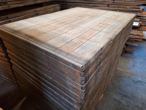 Hardhouten  steenschotten  4x100x140cm  vlonder  terras, Tuin en Terras, Bielzen en Borduren, Gebruikt, Ophalen of Verzenden