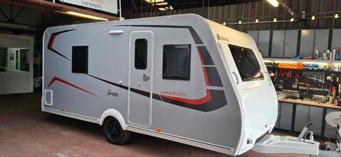 Sterckeman Starlett 470CP GRAPHIT 60year edition + VOORTENT, Caravans en Kamperen, Caravans, tot en met 4, Sterckeman, Lengtebed