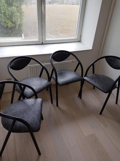 keukenstoelen, Maison & Meubles, Chaises, Utilisé, Synthétique, Métal, Gris, Enlèvement