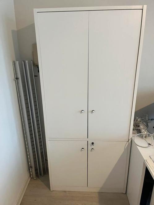 Lot de 2 armoires en bois blanches de bureau, Zakelijke goederen, Kantoor en Winkelinrichting | Kantoormeubilair en Inrichting