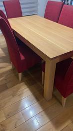 Eiken eettafel, afmetingen 180X90 + 6 stoelen, Ophalen, Gebruikt