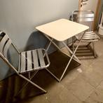 Terras stoelen Habitat en bijpassende Ikea Tafel, Tuin en Terras, Ophalen, Zo goed als nieuw, Aluminium, Inklapbaar