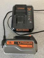 Black+Decker 18V batterij & lader, Audio, Tv en Foto, Ophalen, Zo goed als nieuw, Oplaadbaar