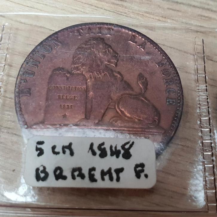 5 centimes - Léopold Ier 1848, Postzegels en Munten, Munten | België, Ophalen of Verzenden