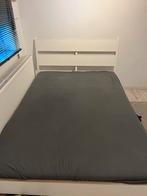 Dubbelbed 140cm, Huis en Inrichting, Slaapkamer | Bedden, Ophalen, Gebruikt, Wit, Tweepersoons