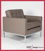 Florence Knoll Lounge Chair Zand Leder (2 beschikbaar), Huis en Inrichting, Fauteuils, Ophalen