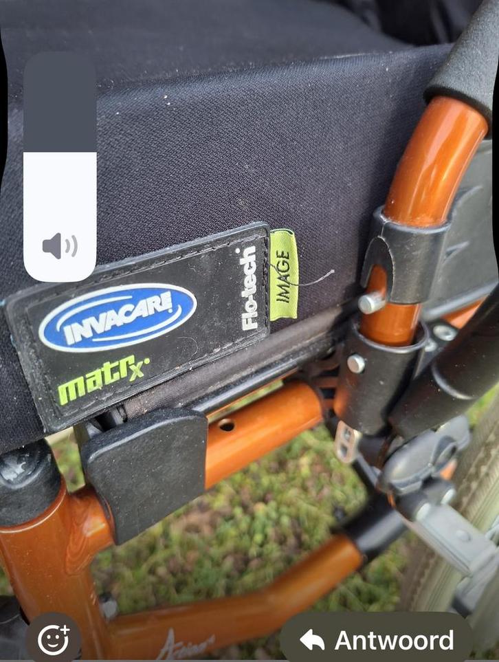 Rolstoel opvouwbaar  invacare matrix, Diversen, Rolstoelen, Gebruikt, Handbewogen rolstoel, Inklapbaar, Ophalen