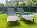 Set zwarte ligbedden, Jardin & Terrasse, Chaises longues, Enlèvement, Comme neuf, Aluminium