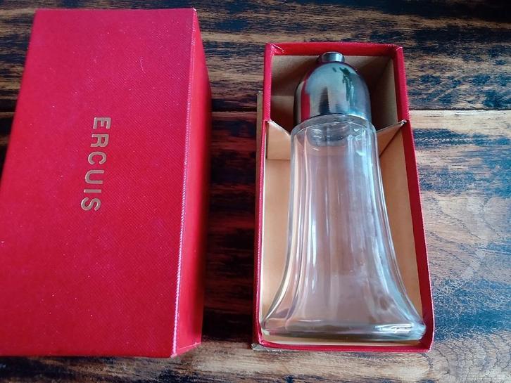 Grand Saupoudroir à sucre en cristal Ercuis ancien 1950, Antiek en Kunst, Antiek | Glaswerk en Kristal, Ophalen of Verzenden