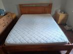 Bed kersenhout 1m60 + lattoflex + matras in zeer goede staat, Ophalen, Zo goed als nieuw, Tweepersoons