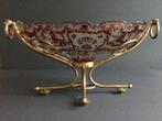 Milie de table coupe bohème gravée verre rouge XIXème siècle, Antiquités & Art, Enlèvement ou Envoi