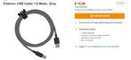Elektron USB cable 1.6 Meter Grey, Ophalen of Verzenden, Zo goed als nieuw, Overige kabels, Minder dan 2 meter