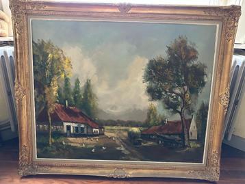 schilderij - olie op doek - platteland beschikbaar voor biedingen