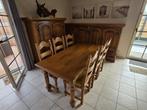 Volledige eiken eetplaats, Huis en Inrichting, Complete eetkamers, Ophalen, Gebruikt, Klassiek - authentiek, 6 tot 8 stoelen