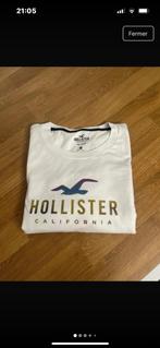 T-shirt lange mouwen: Hollister, wit, maat M, Ophalen of Verzenden, Zo goed als nieuw, Maat 48/50 (M), Wit