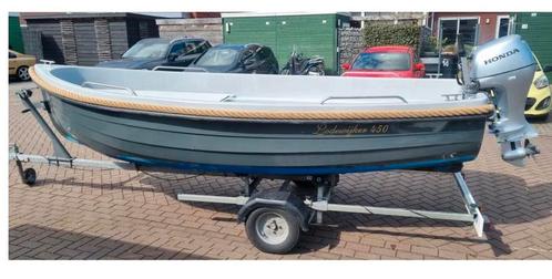 Sloep 10PK Honda, Watersport en Boten, Sloepen, Zo goed als nieuw, Polyester, Ophalen of Verzenden