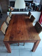 Eettafel met 6 rieten stoelen, Ophalen, Gebruikt