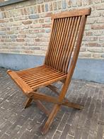 4 verstelbare klapstoelen teak, Tuin en Terras, Tuinstoelen, Ophalen, Gebruikt, Teakhout, Inklapbaar
