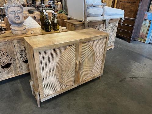 Kast/Dressoir Hout en Webbing mooi in Ibiza/Boho interieur, Huis en Inrichting, Kasten | Wandmeubels, Nieuw, Minder dan 100 cm