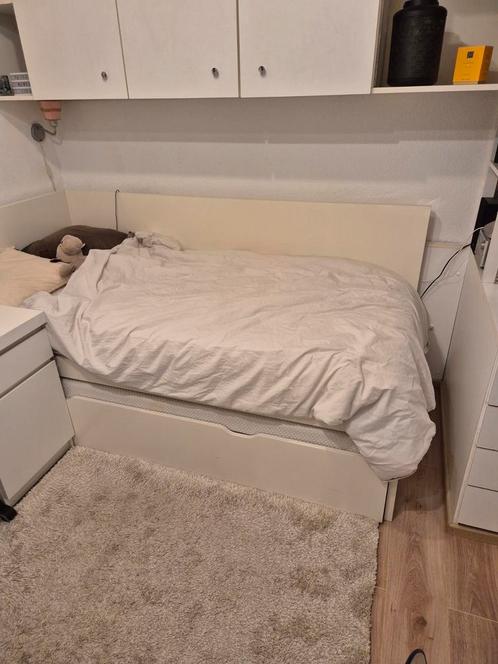 Ikea 90x200 hoog hoekbedframe+lattenveer+matras, Huis en Inrichting, Slaapkamer | Complete slaapkamers, Zo goed als nieuw, Ophalen