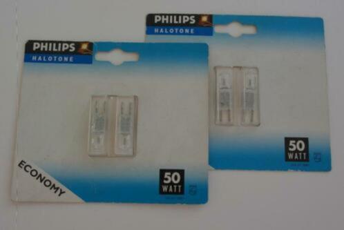 2 x 2 halogeenlampen philips halotone GY6.35 (nieuw), Huis en Inrichting, Lampen | Spots, Nieuw, Plafondspot of Wandspot, Halogeen