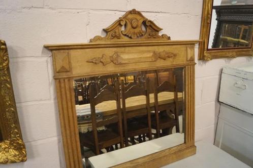 Grand miroir français ancien en chêne clair L 93 H 79, Maison & Meubles, Accessoires pour la Maison | Miroirs, Utilisé, Rectangulaire