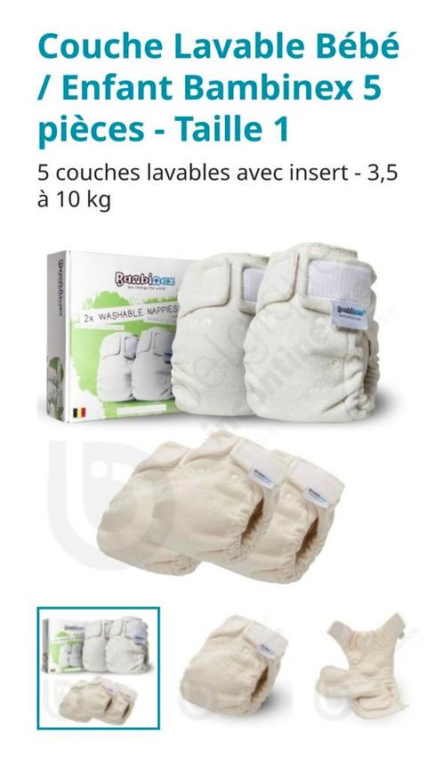 Ultra-absorberende wasbare luiers met bambinex-inzetstuk, Kinderen en Baby's, Babykleding | Overige, Zo goed als nieuw, Ophalen