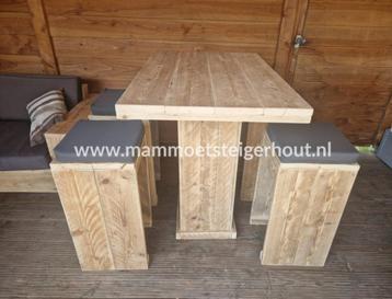 Steigerhout Barset Bartafel Tuinset GRATIS levering Aktie !, Neuf, Bois d'échafaudage, 5 places, Salons de jardin