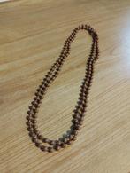 Bruine ketting met kralen, Handtassen en Accessoires, Kettingen, Ophalen of Verzenden, Zo goed als nieuw, Bruin, Kunststof