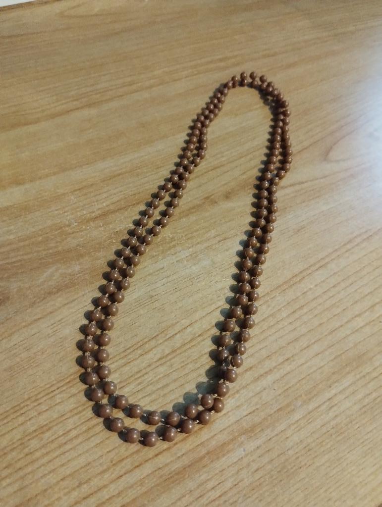 Collier en perles marron, Bijoux, Sacs & Beauté, Colliers, Comme neuf, Synthétique, Brun, Enlèvement ou Envoi