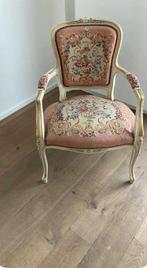 Handgemaakt roze geborduurd zeteltje, Antiek en Kunst, Antiek | Meubels | Stoelen en Sofa's, Ophalen