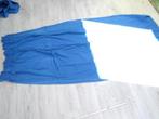 blauwe gordijnen met ruches, Huis en Inrichting, 50 tot 100 cm, Blauw, Gebruikt, Ophalen of Verzenden