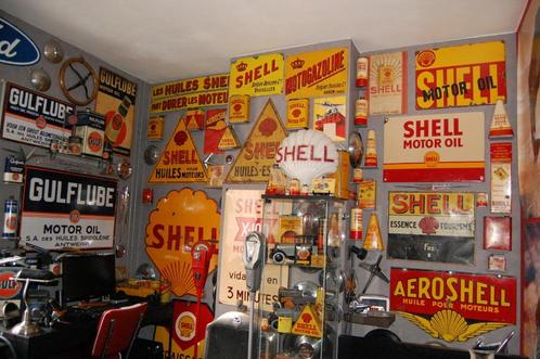 achete plaque émaillée bidon huile shell 1920 1950, Collections, Marques & Objets publicitaires, Utilisé, Panneau publicitaire