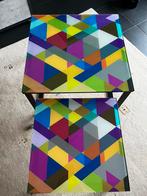 Kleurrijke salontafeltjes, Huis en Inrichting, Vierkant, 55 tot 75 cm, Ophalen, 45 tot 60 cm