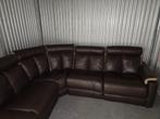Hoekzetel van echt leer met 2 elektrische relax, Huis en Inrichting, Fauteuils, Ophalen, Zo goed als nieuw, Leer, 75 tot 100 cm