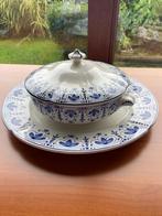 Sarreguemines, groentekom met deksel + grote schaal, Ophalen of Verzenden