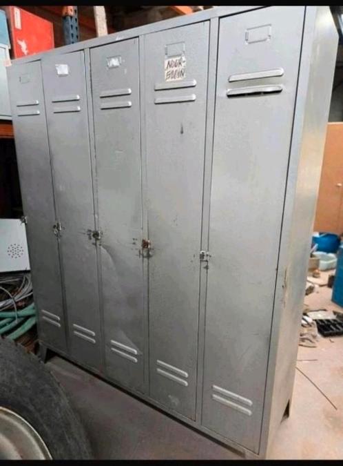 Metalen vintage industriele locker lockerkast hal 5 deurs, Huis en Inrichting, Kasten | Kleerkasten, Gebruikt, Ophalen of Verzenden