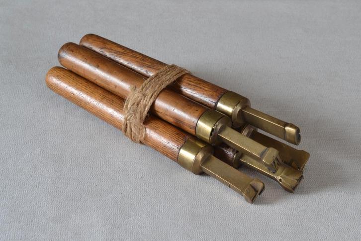 Lot van 5 oude lederstempels, Antiek en Kunst, Curiosa en Brocante, Ophalen of Verzenden