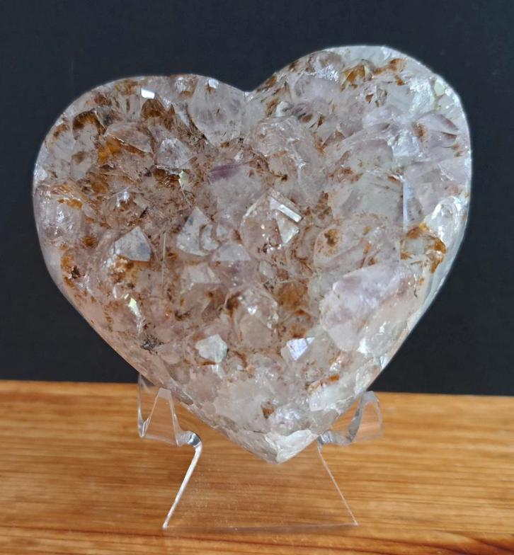 Amethist hart met goethiet, Verzamelen, Mineralen en Fossielen, Ophalen of Verzenden