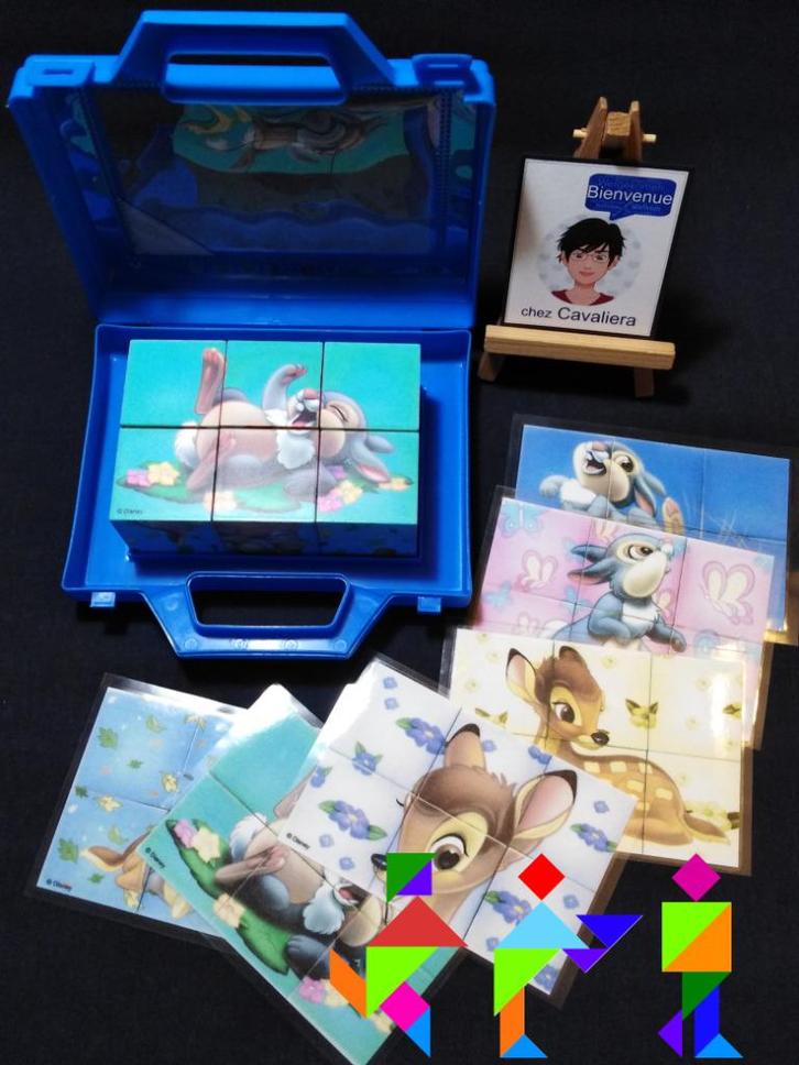 Puzzeldoos - Bambi's vrienden - 9 blokjes voor 6 patronen -, Kinderen en Baby's, Speelgoed | Kinderpuzzels, Zo goed als nieuw
