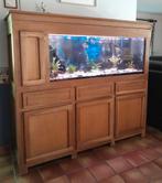 Houten meubel met inbouwaquarium ongeveer 280 liter, Ophalen, Gebruikt, Filter of Co2