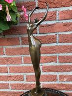 bronzen elegant sculptuur v nude vrouw art, Ophalen of Verzenden