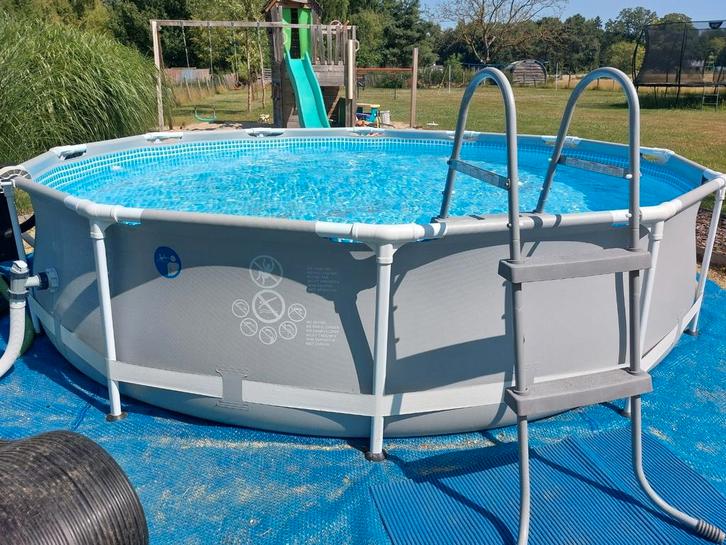 Intex prism frame pool set, diameter 3,66m hoogte 76 cm, Tuin en Terras, Zwembaden, Gebruikt, Ophalen