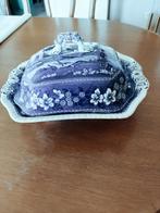 kom met deksel in blauw, Ophalen