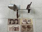Stereoscope Perfecscope 1895 en métal + 4 stéréovues, Antiquités & Art, Enlèvement ou Envoi